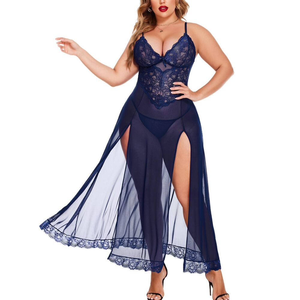 2206 Sexy Lingerie Plus Size Lace Babydoll Lingerie Dress Sexy Night Gowns